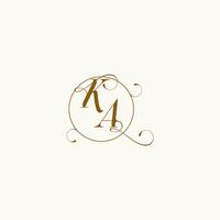 KA wedding monogram initial in perfect details vector