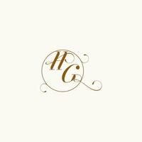 HG wedding monogram initial in perfect details vector