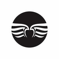 Silhouette of black wing illustration vector design template