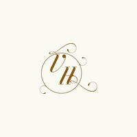 VH wedding monogram initial in perfect details vector