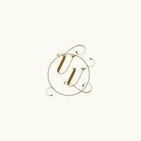 UU wedding monogram initial in perfect details vector