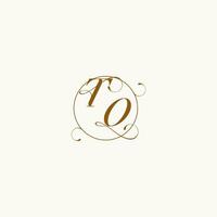 TO wedding monogram initial in perfect details vector