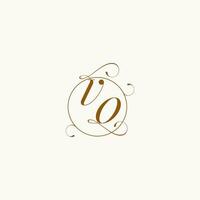 VO wedding monogram initial in perfect details vector