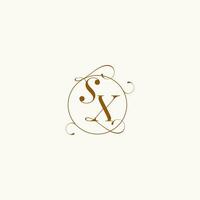 SX wedding monogram initial in perfect details vector