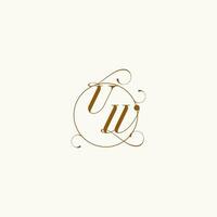 UW wedding monogram initial in perfect details vector