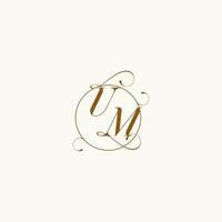 UM wedding monogram initial in perfect details vector