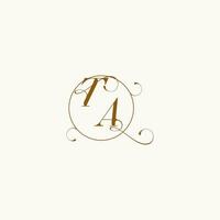 TA wedding monogram initial in perfect details vector