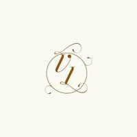 VI wedding monogram initial in perfect details vector