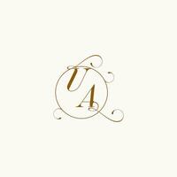 UA wedding monogram initial in perfect details vector