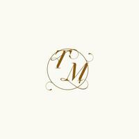 TM wedding monogram initial in perfect details vector