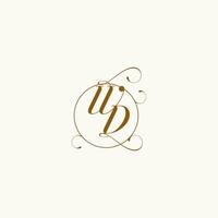 WD wedding monogram initial in perfect details vector