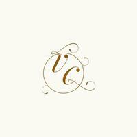 VC wedding monogram initial in perfect details vector