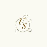 US wedding monogram initial in perfect details vector