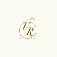 UR wedding monogram initial in perfect details vector