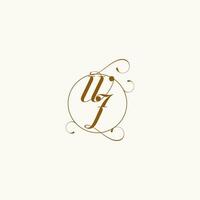 WJ wedding monogram initial in perfect details vector