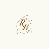 RB wedding monogram initial in perfect details vector