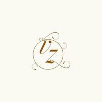 VZ wedding monogram initial in perfect details vector