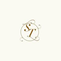 ST wedding monogram initial in perfect details vector