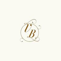 VB wedding monogram initial in perfect details vector