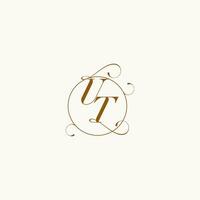 UT wedding monogram initial in perfect details vector