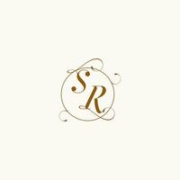 SR wedding monogram initial in perfect details vector