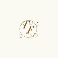 TF wedding monogram initial in perfect details vector