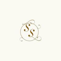 SS wedding monogram initial in perfect details vector