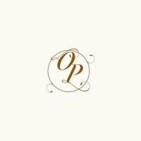 OP wedding monogram initial in perfect details vector