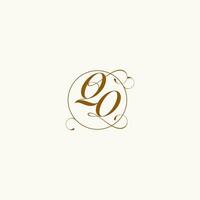 QO wedding monogram initial in perfect details vector