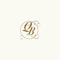 QB wedding monogram initial in perfect details vector