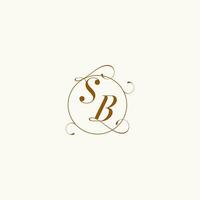 SB wedding monogram initial in perfect details vector