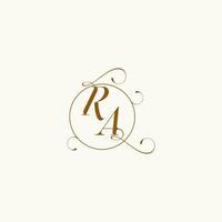 RA wedding monogram initial in perfect details vector