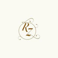 RZ wedding monogram initial in perfect details vector