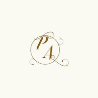 PA wedding monogram initial in perfect details vector