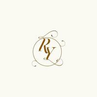 RY wedding monogram initial in perfect details vector