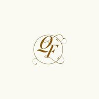 QF wedding monogram initial in perfect details vector