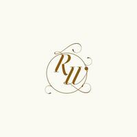 RW wedding monogram initial in perfect details vector