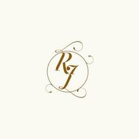 RJ wedding monogram initial in perfect details vector