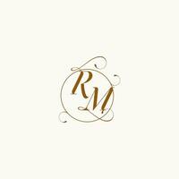 RM wedding monogram initial in perfect details vector