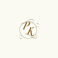 PK wedding monogram initial in perfect details vector