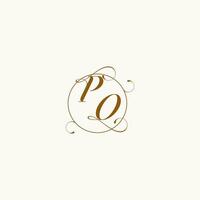 PO wedding monogram initial in perfect details vector