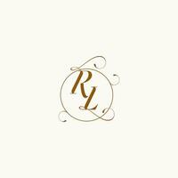 RL wedding monogram initial in perfect details vector