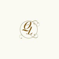 QL wedding monogram initial in perfect details vector