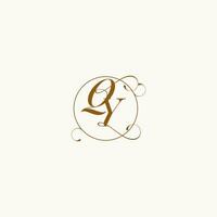 QY wedding monogram initial in perfect details vector