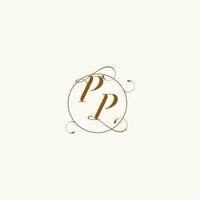 PP wedding monogram initial in perfect details vector