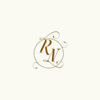 RN wedding monogram initial in perfect details vector