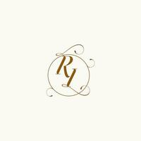 RI wedding monogram initial in perfect details vector