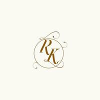 RK wedding monogram initial in perfect details vector