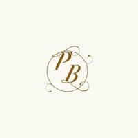 PB wedding monogram initial in perfect details vector