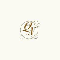 QN wedding monogram initial in perfect details vector